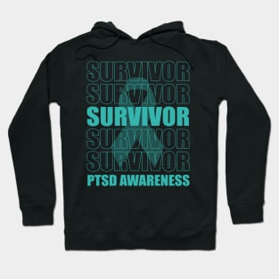 PTSD Survivor, PTSD Awareness, Teal Ribbon Hoodie